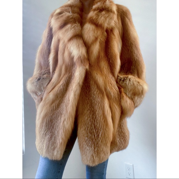 Vintage Red Fox Fur Stroller coat - Picture 8 of 11